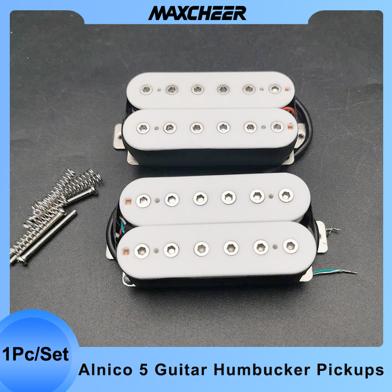 Vintage Alnico 5 Humbucker Coil Splitting Neck-7.5K/Bridge 15K Double Coil Electric Guitar Pickup Guitar Parts Warm Sound White