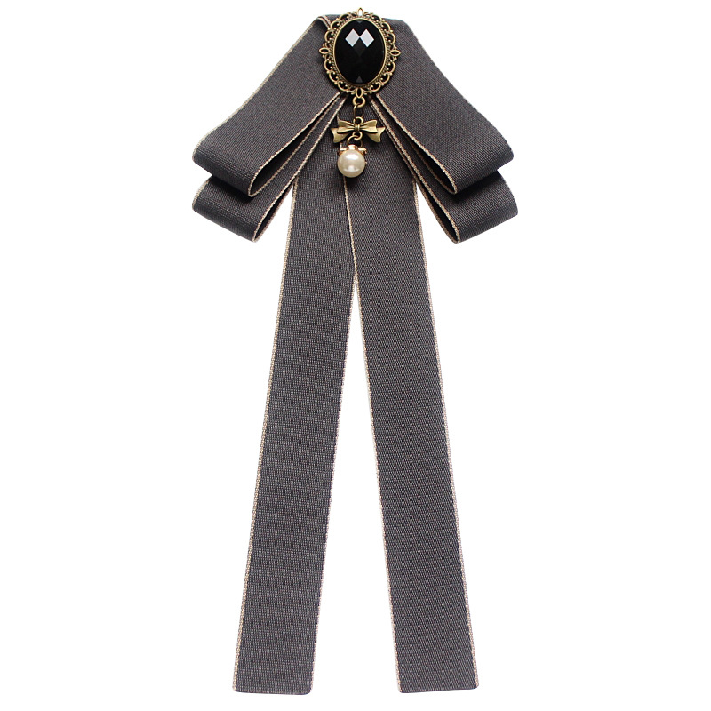 Dames Kraag Bloemen Handgemaakt Lint Britse Koreaanse Mode College Stijl Bank Formele Kleding Wit Overhemd Kristallen Parel Vlinderdas 6ebc7 5 1c140