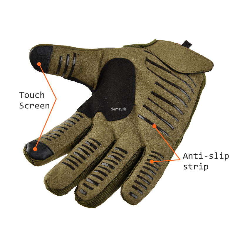 Touch Screen Full Finger Tactical Gloves Motorcycle Motocross Military Hard Knuckle Full Finger Glove Mens