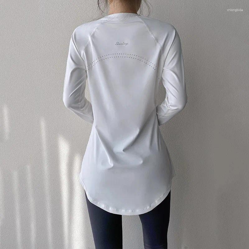 Active Shirts Long Sleeve Yoga Clothes Women 2024 Sportswear Woman Gym Running Blouses Sports Tops Fitness T-shirt Clothing Workout
