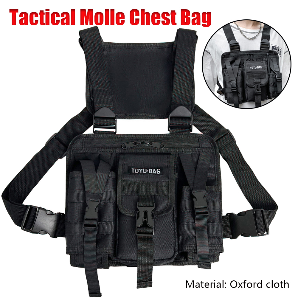 Airsoft Tactical Vest Oxford CS Match Wargame Chest Bag Rig Gear Pack Magazine Pouch Holster Molle System Shoulder Bag