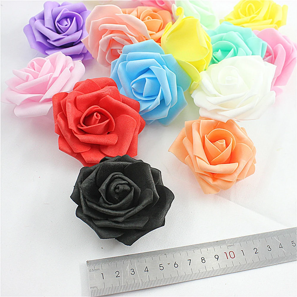 20/30/50Pcs 8CM Artificial PE Foam Rose Flowers Heads Bride Bouquet 2025 Flower new For Wedding Party Decorative Scrapbooking DIY Flower