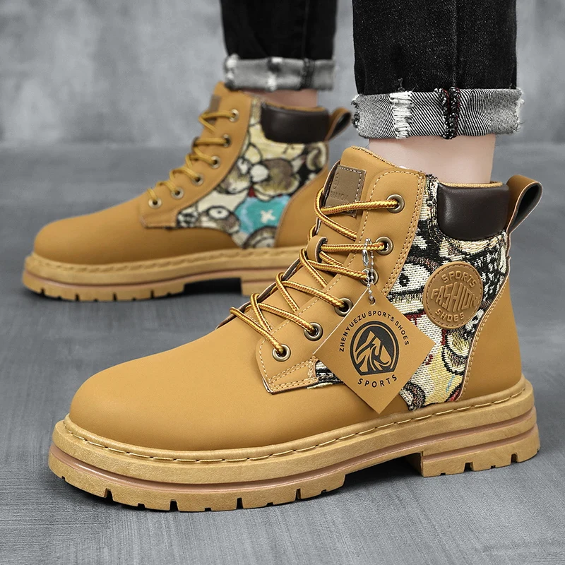 Luxury Military Boots Men Leather Shoes Big Size Plush Warm Fur Ankle Boots For Men Winter Boots Chelsea Desert Waterproof Botas