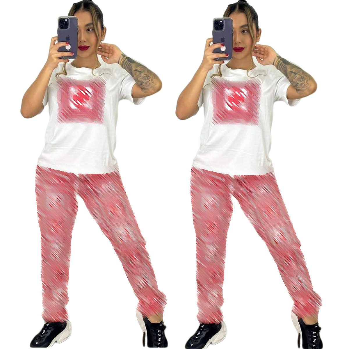 Designer Tracksuit Plus Size Women 2 Piece Sets Polyester Top And Pants Clothes Casual Outfit Sports Suits Sweatsuits jogging training suits
