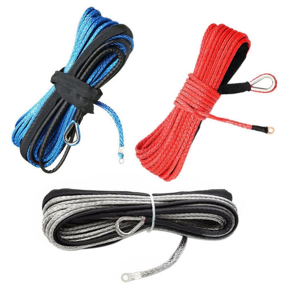 15M 7700LBs Synthetic Winch Rope Line Recovery Cable For Jeep Off Road 4WD ATV UTV Truck Boat SUV Synthetic Winch Towing Rope