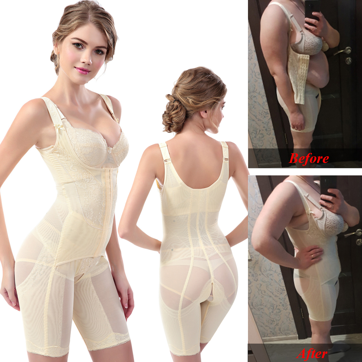 Shaper de corpo inteiro para mulheres, cinta modeladora, controle de barriga, cueca emagrecedora, shaper de cintura sem costura, espartilho bumbum lif