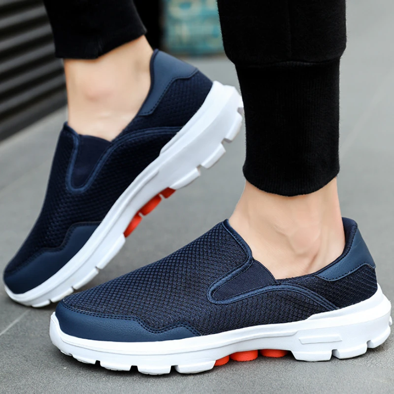 Breathable Loafers Men's Mesh Round Head 2025 Casual Sneakers Large Size new Thick Bottom Lightweight Shoes Zapatillas Para Hombre