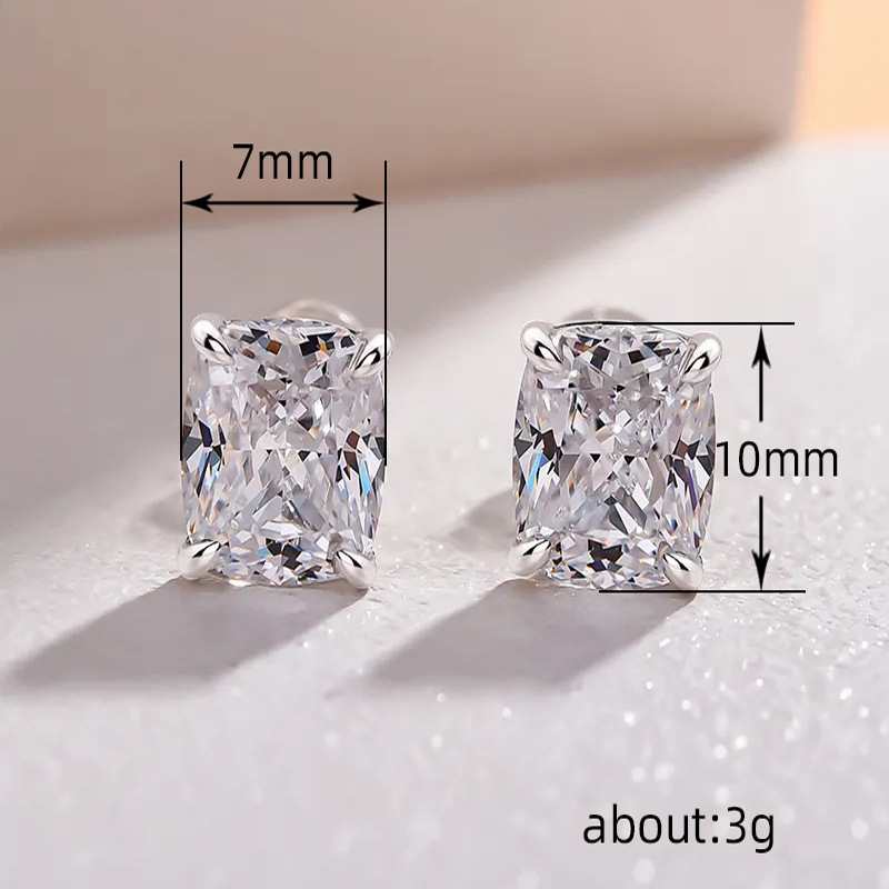 Square Cubic Zircon Stud Earrings Designer Jewelry Woman Ear Rings Diamond gold silver filled Flower Owl Love Heart Oval Charm Earrings Woman Gift Fin