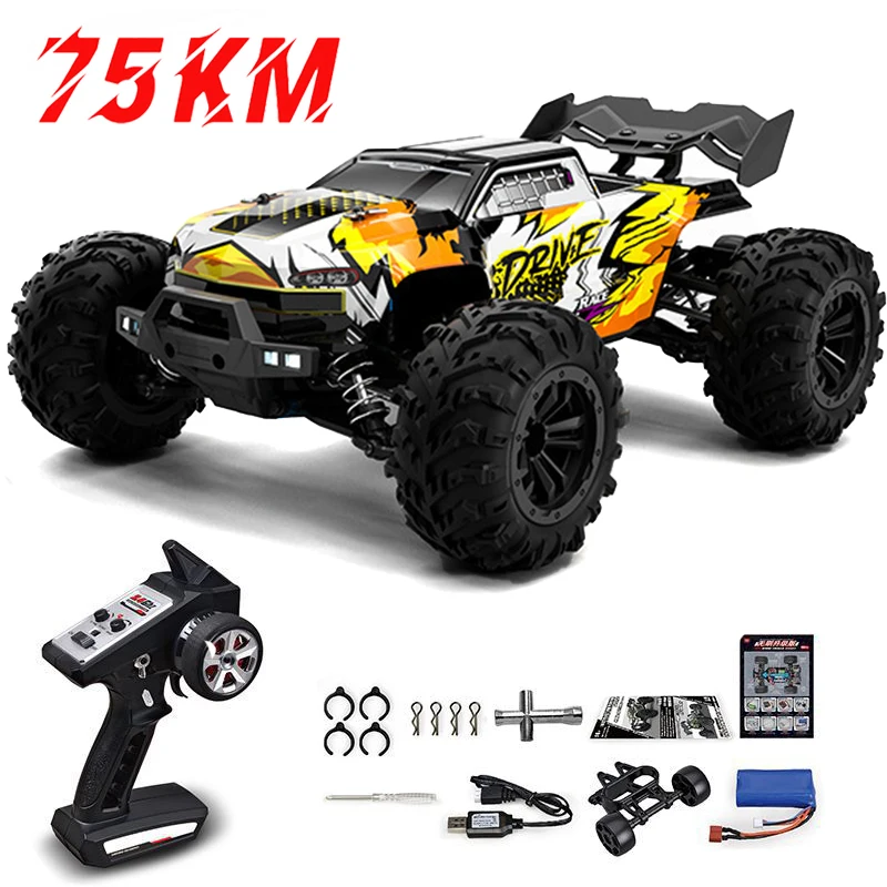 1:16 75KM/H 4WD RC Car with LED Remote Control Cars High Speed Drift Monster Truck for Kids Rc Cars for Adults