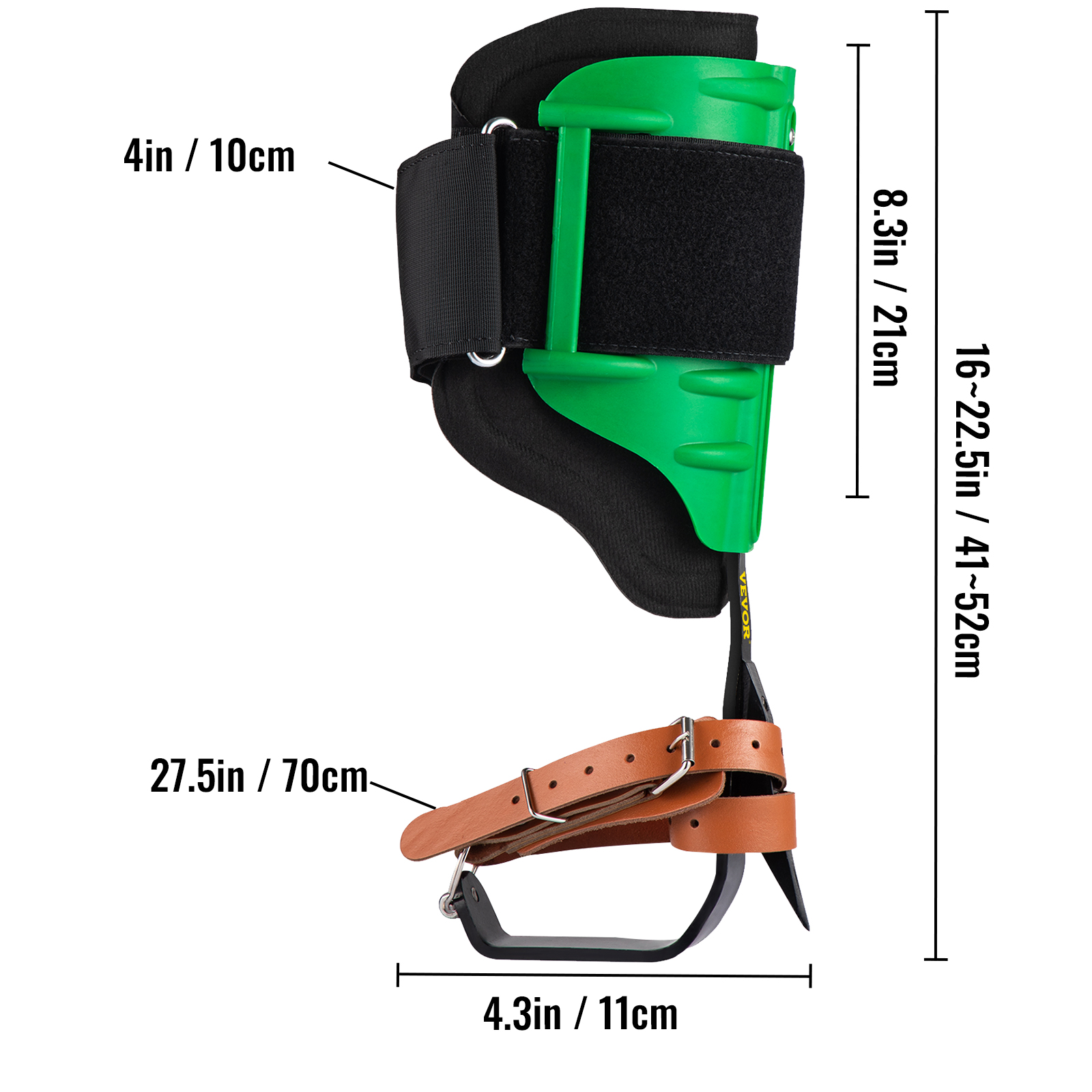 VEVOR Tree Climbing Spike Set Pole Climbing Spurs Steel Adjustable Climber Gaffs Forestry Equipment & Supplies Supplies & Tools