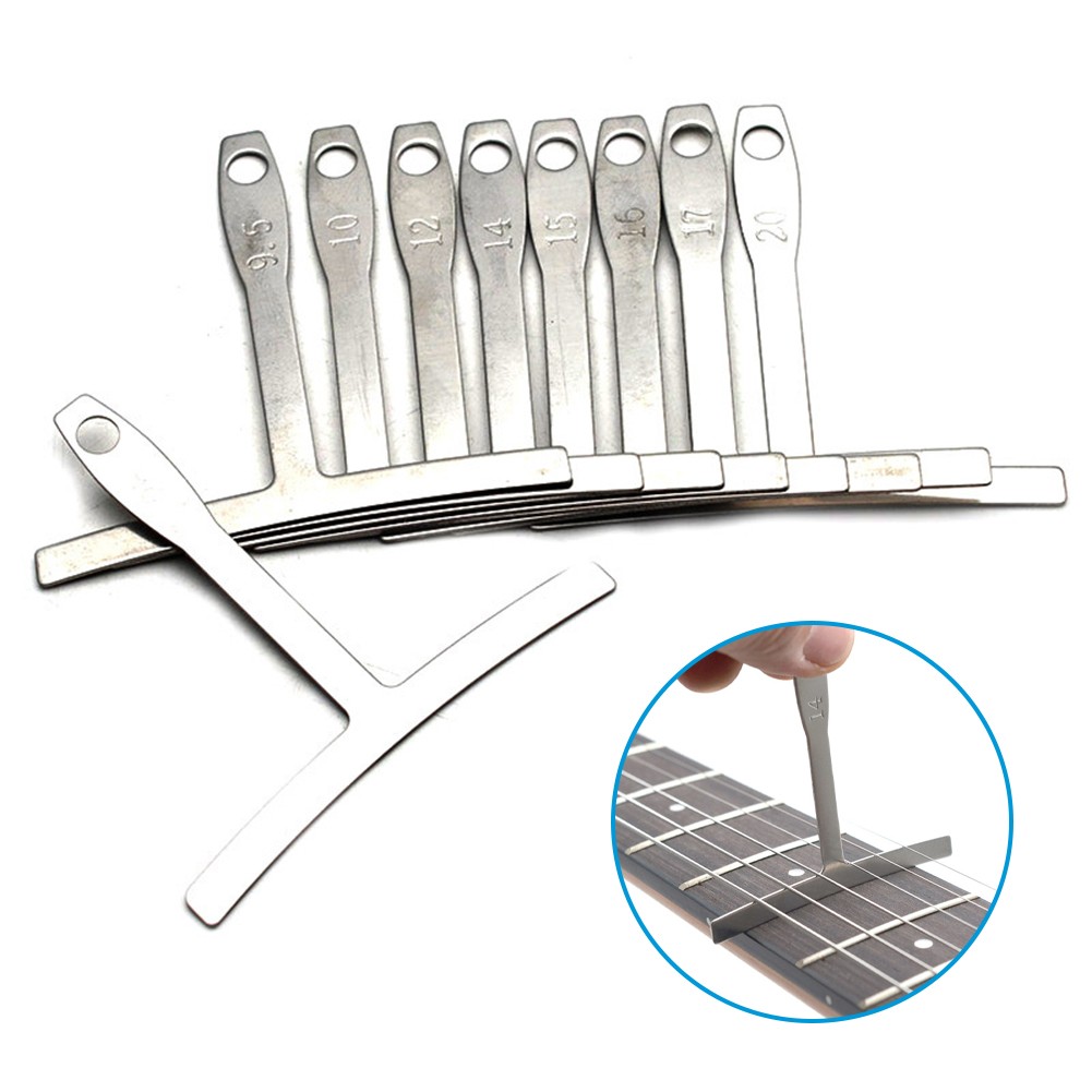 9pcs Guitar Neck Notched Straight Edge Builder Measure - Understring Radius Gauge Guitar Bridge Saddle Setup Tool Guitar Part