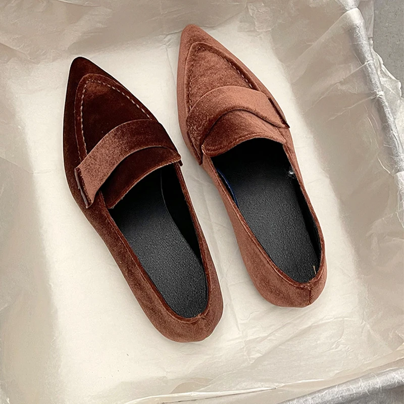 Women new Flats Ballet Dance Pointed Toe Sandals Shoes 2023 Spring New Designer Loafers Shoes 2025 Suede Casual Sport Walking Zapatillas