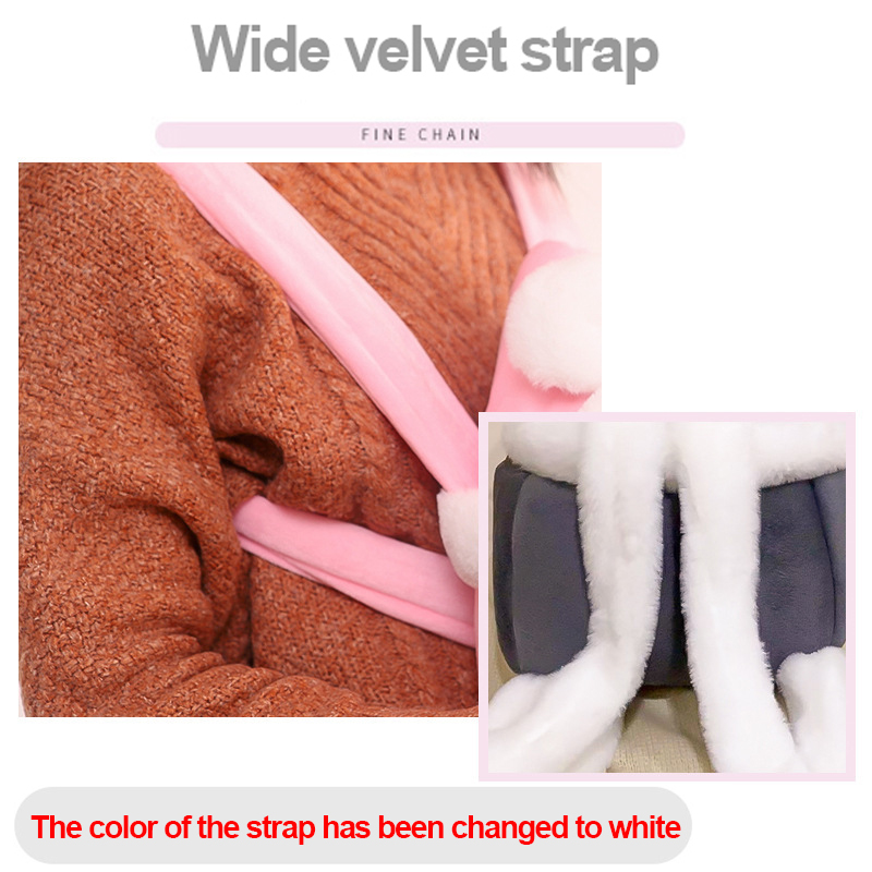 2022 Winter Warm Cute Pet Plush Carrier Bag Small Cat Dogs Backpack for Outdoor Travel Pet Hanging Chest Bags 6kg Load-Bearing