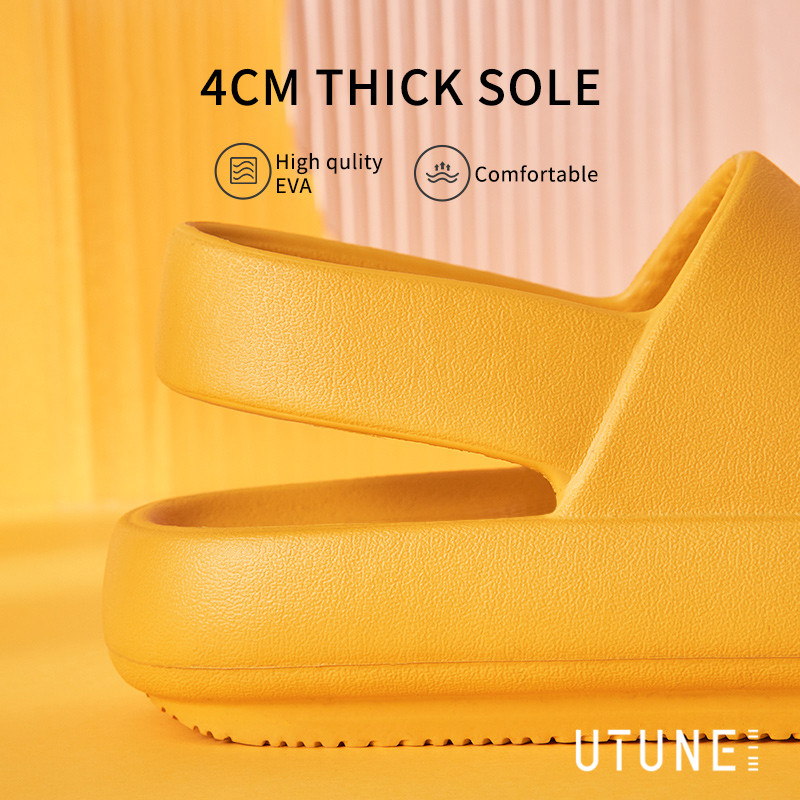 UTUNE Women Sandals Summer Platform Shoes Beach Outside EVA Slides Slippers Men Soft Thick Sole Non-slip Indoor Plus Size 42 43