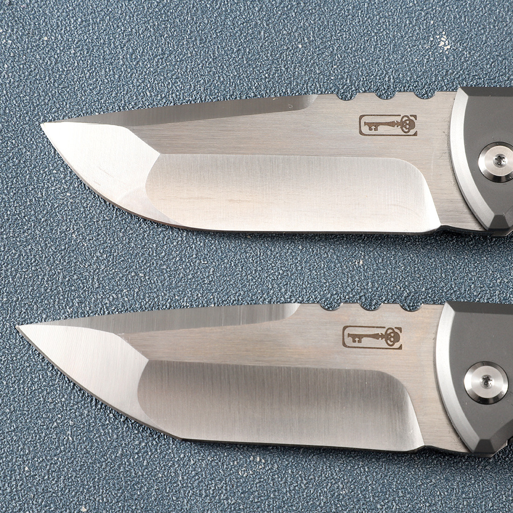 High End Flipper Folding Knife M390 Satin Blade CNC TC4 Titanium Alloy Handle Ball Bearing EDC Pocket Folder Knives Outdoor Camping Tools