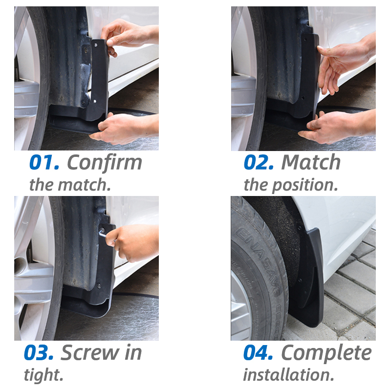 4pcs Universal Mud Flaps Mudflaps Splash Guards Mudguards Front Rear For C30 S40 S60 S70 S80 V40 V50 V60 V70 XC70 XC90