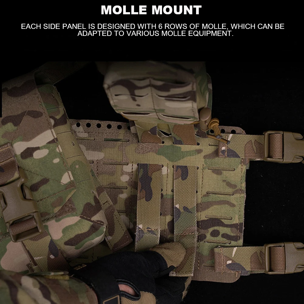 Tactical Chest Rig Laser Cut Molle System Military Hunting Vest Split Front Chest Rig Magazine Pouch Holster Airsoft Equipment