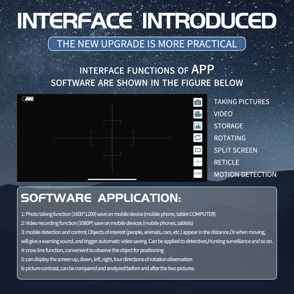 WiFi Digital Telescope,70x Zoom 1920X1080 Monocular Camera Monitor with Tripod Cellphone APP Control Support Android IOS System