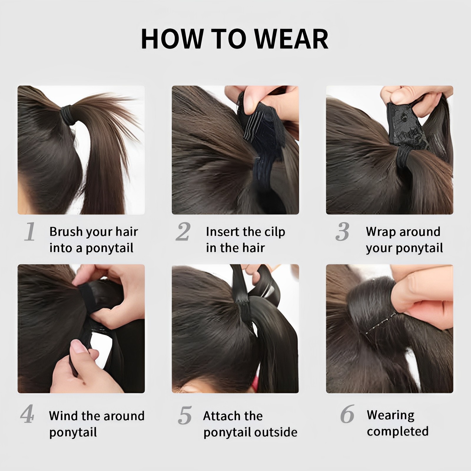 Long Straight Blonde Ponytail Wigs for Women Wrap Around Fake Tail Hair Extensions Natural Synthetic Ponytail For Daily