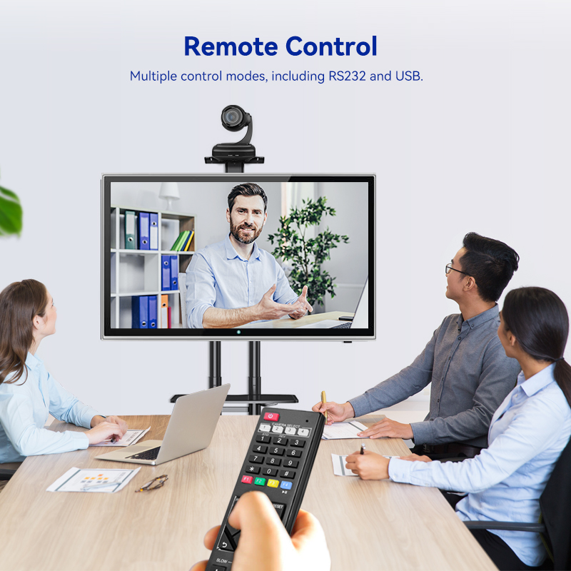 SMTAV AI Tracking USB2.0 1080P 3X Optical Zoom Live Streaming PTZ Camera for Broadcast Conference Events Church
