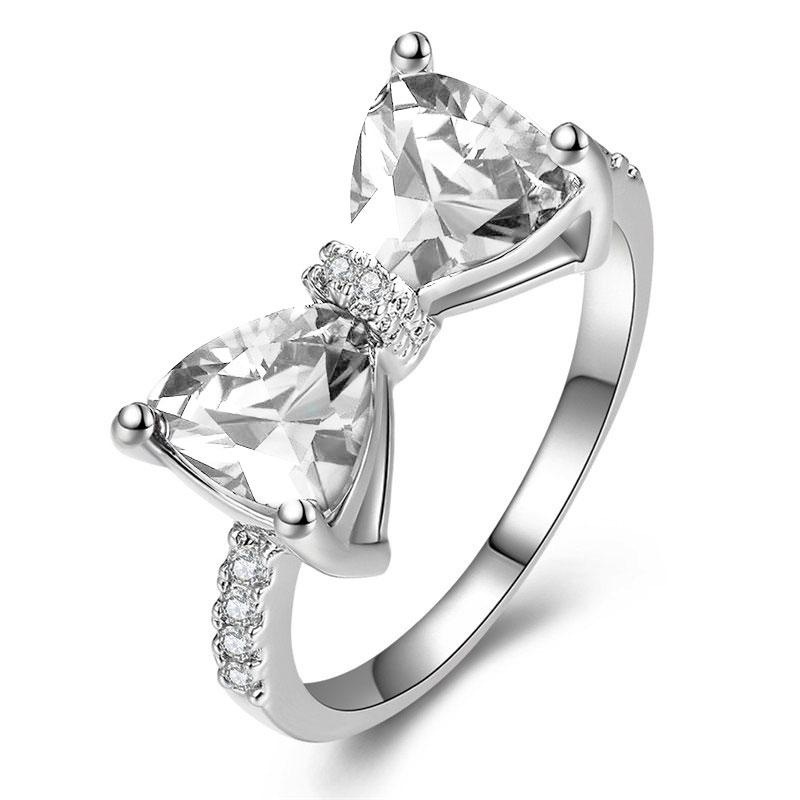 Cubic Zirconia Engagement Wedding Promise Rings Set Designer Jewelry Sterling Silver Charm Drop Love Heart Diamond Finger Tail Rings for Woman Gift Fi