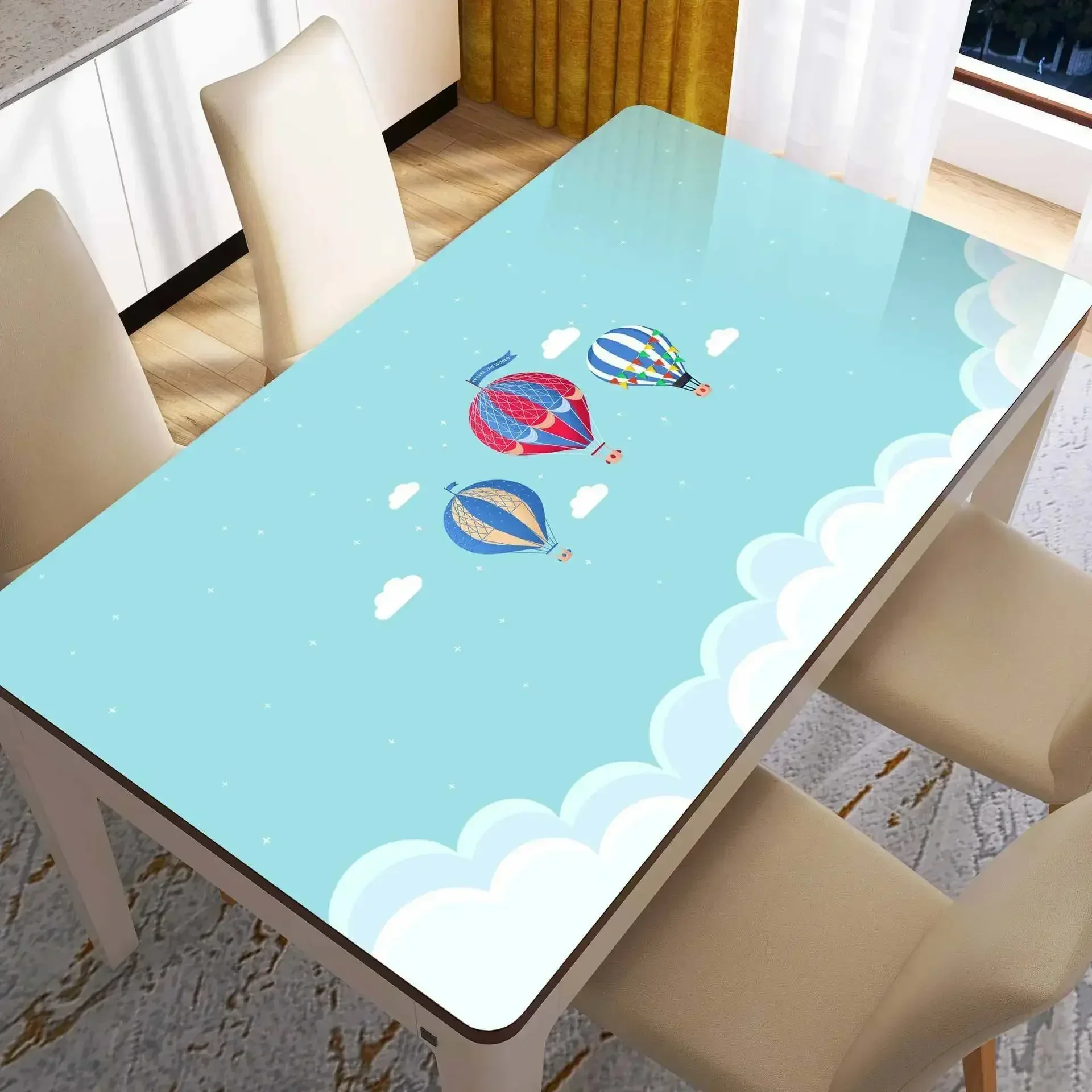 Table Protector Cover Transparent Mantel Antimanchas Impermeable Tela Decoration Mariage Maison TPWB01