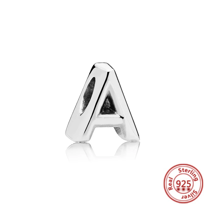 Silver New Letter A-Z Charm Beads Suitable For S925 Snake Charm Bracelet Pendant Women's DIY Jewelry Free Shipping