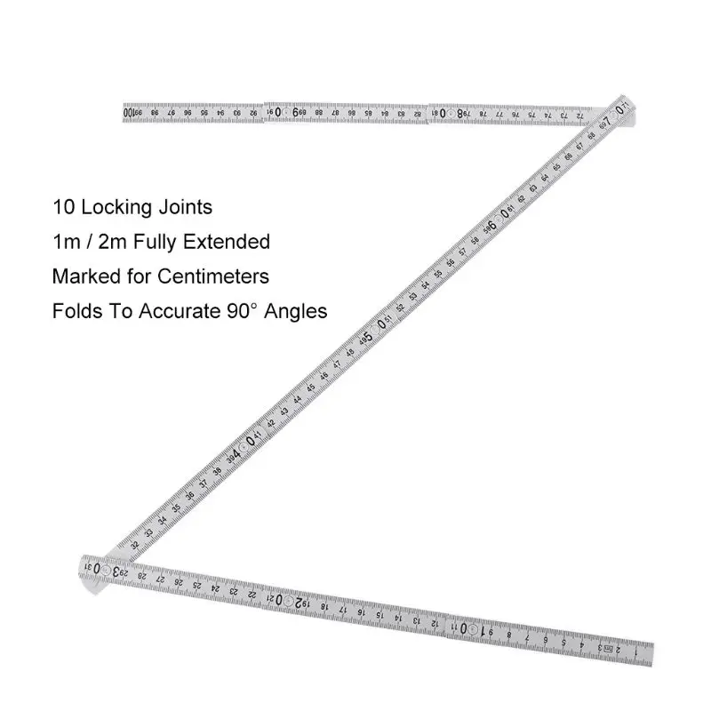 Folding Meter Stick with 10 Lock Joints Plastic 2025 Foldable Ruler for new Metric Measurement System 1/2 Meter Lightweight KXRE