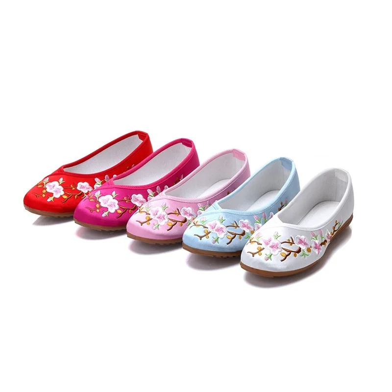 Comemore 2025 Female Summer 2023 Flat-heeled Shoe new National Dance Flats Comfortable Women's Loafers 34 Women Chinese Embroidered Shoes