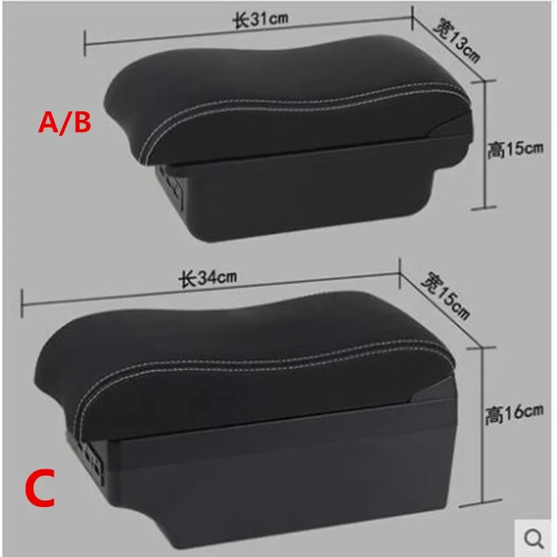 For Ford Fiesta MK7 Armrest Box For Ford Fiesta Car Armrest Central storage Box Interior Car Accessories Retrofit parts with USB