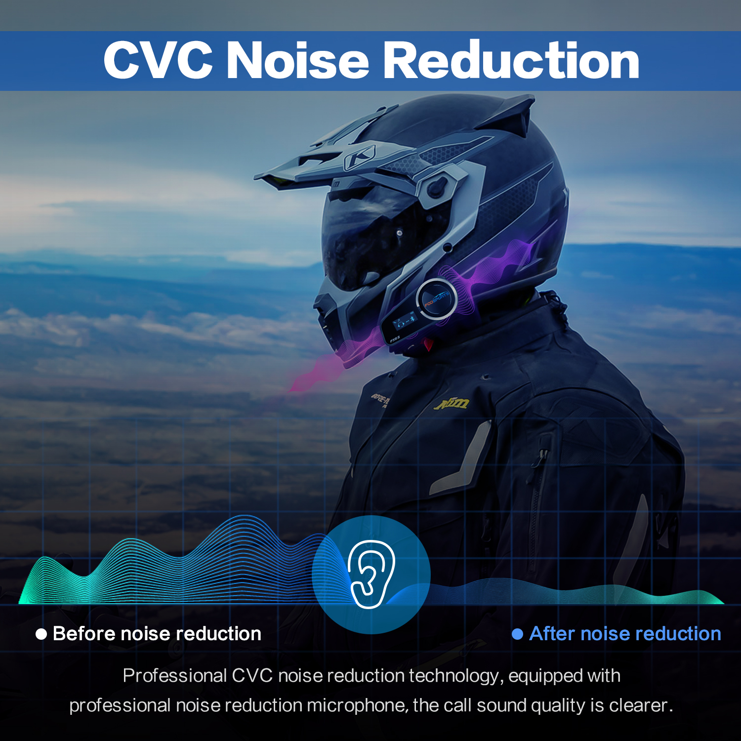 Fodsports FX6S Bluetooth 5.0 Intercom Motorcycle Helmet Headset Auriculares 6 Riders Intercomunicador Moto FM Radio Interphone