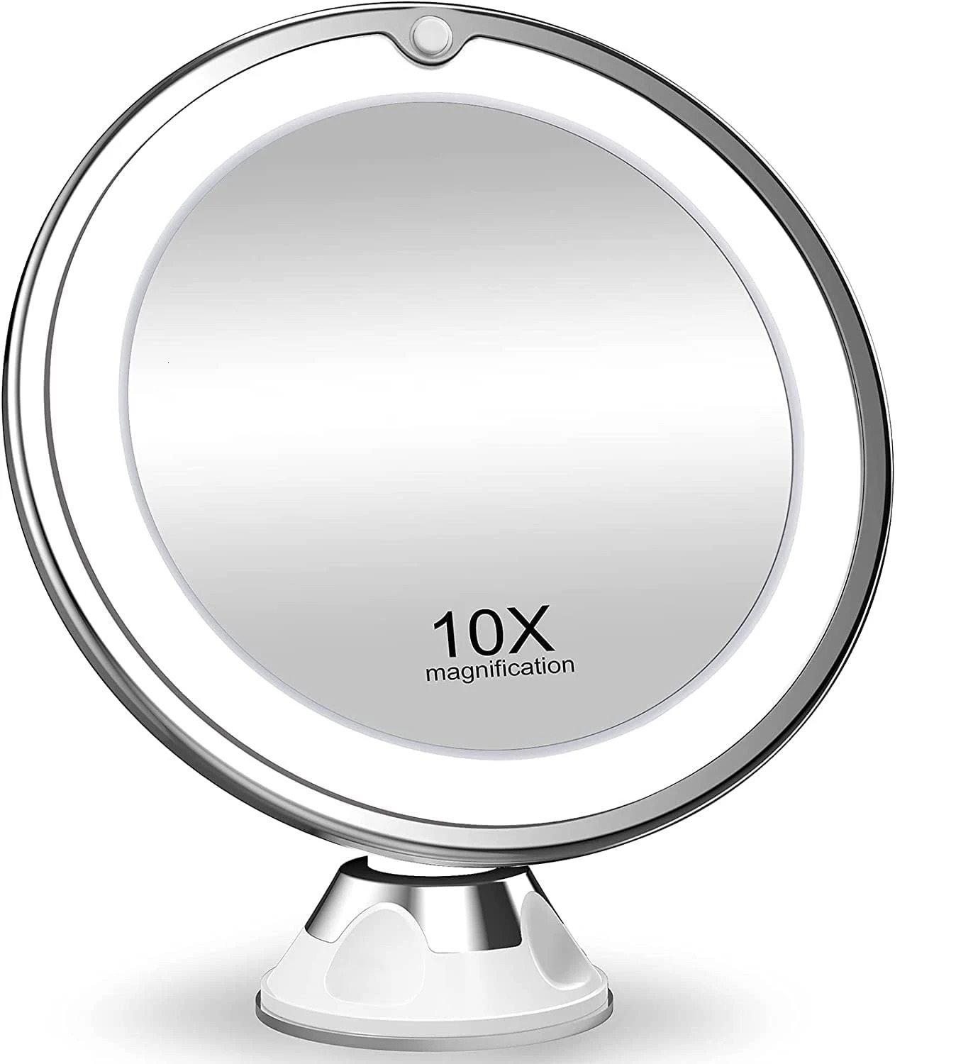 Flexible 10x Magnifying Mirror LED LightingTouch Screen Portable Dressing Table Makeup Dry Battery 240509