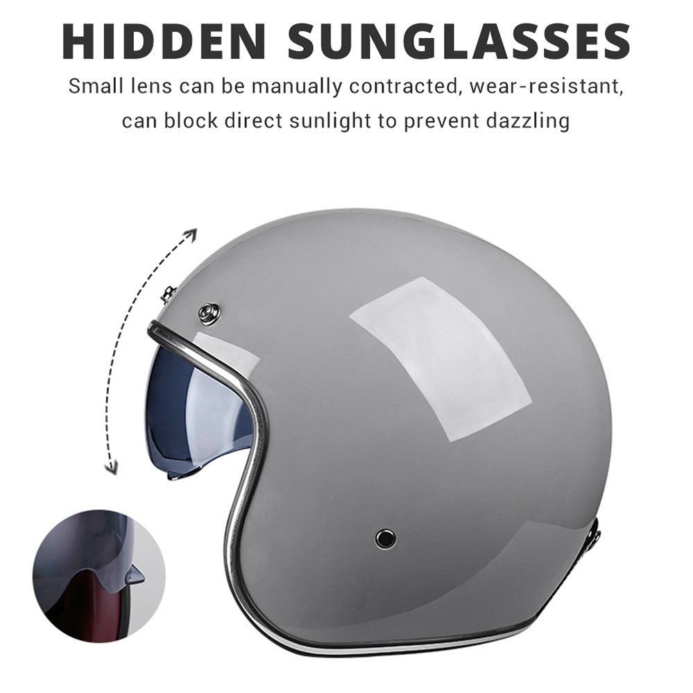 DOT Approved VOSS Motorcycle Vintage Open Face Helmet Cafe Racer Men Women Electric Motorbike Scooter Riding Capacete Moto Casco