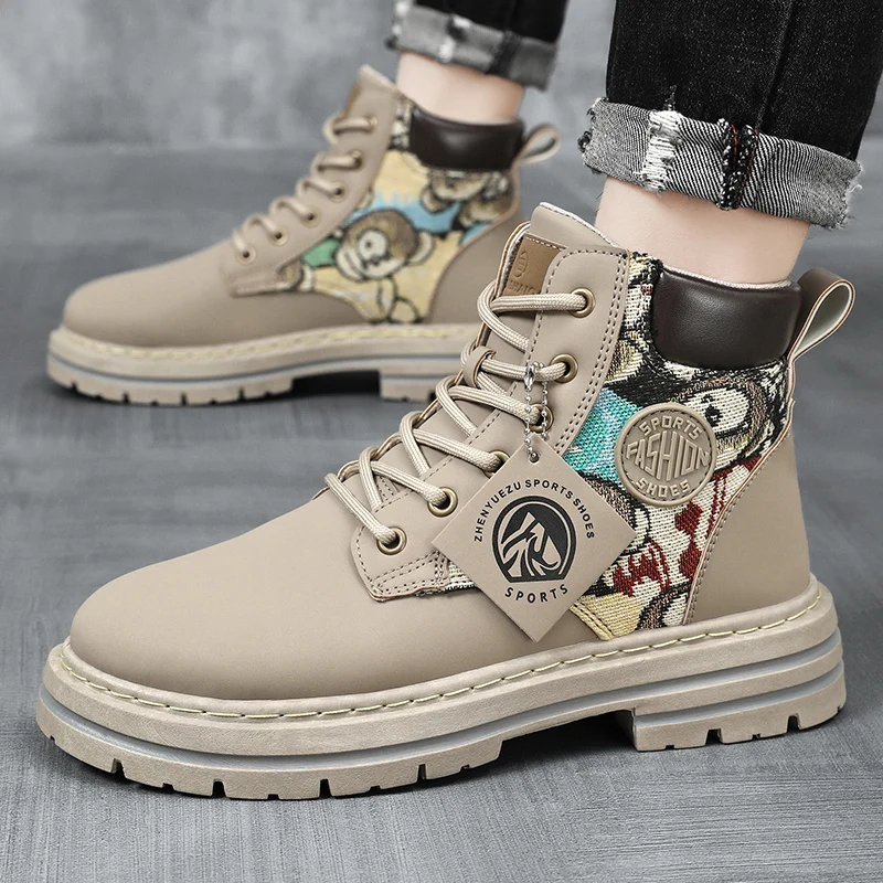 Luxury Military Boots Men Leather Shoes Big Size Plush Warm Fur Ankle Boots For Men Winter Boots Chelsea Desert Waterproof Botas