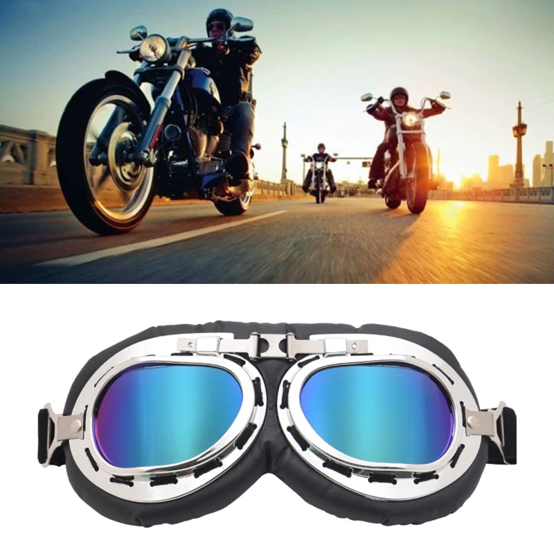 Retro Motorcycle Vintage Goggle Eyewear Glasses Helmet Goggles Motrcross ddmysmile Scooter Ddmysmile Bike Cycling Windproof Protective Gears Smile