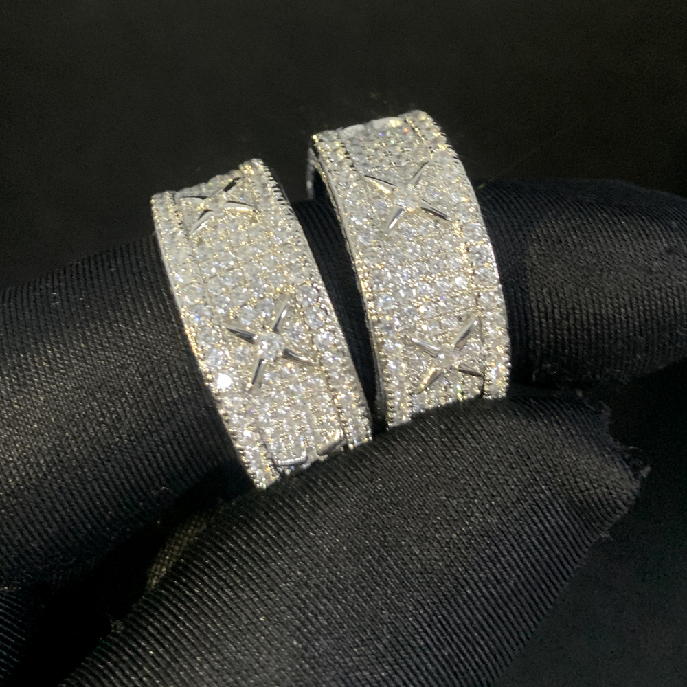 Iced Out Ring: Pave Sier Zirconia Ring for Men and Women