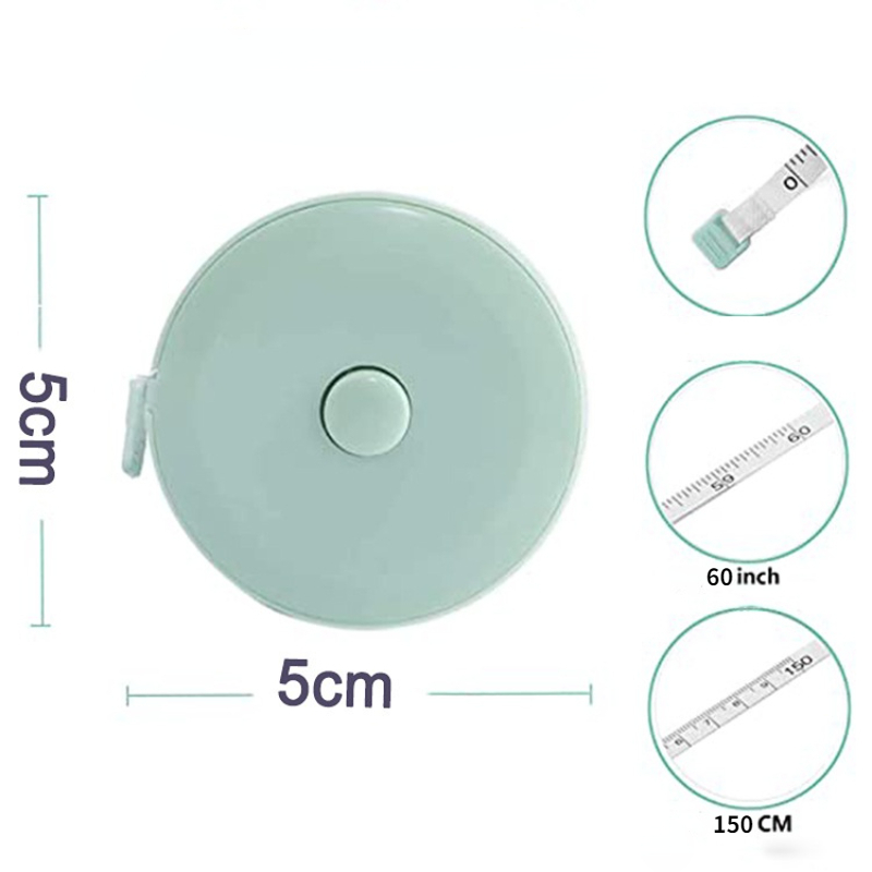 Solid Color Doubleside cm Inches Retractable Tape Ruler with Buckle for Tailor Soft Dressmaking Sewing Accessories 5