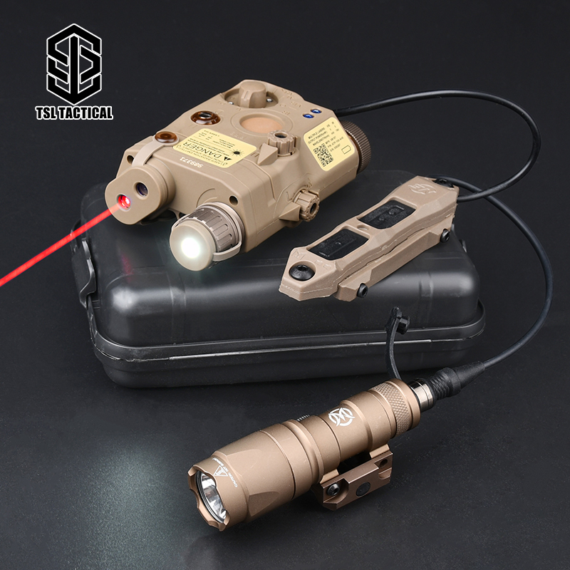 Tactical PEQ 15 Green IR Laser + M300 A WADSN Flashlight + Remote Dual control Pressure Switch Red Dot Ray Hunting Battery Box