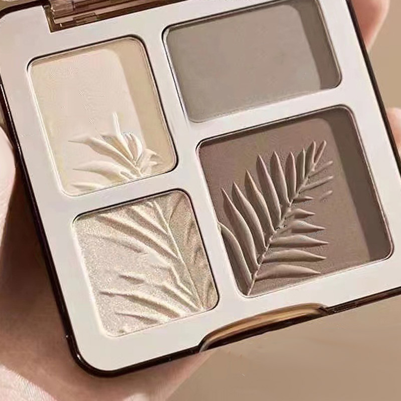 Four-color Highlighter Contour Palette illuminator Makeup 3D Bronzer Matte Contour Powder Rose Blush Highgloss Palette Cosmetics