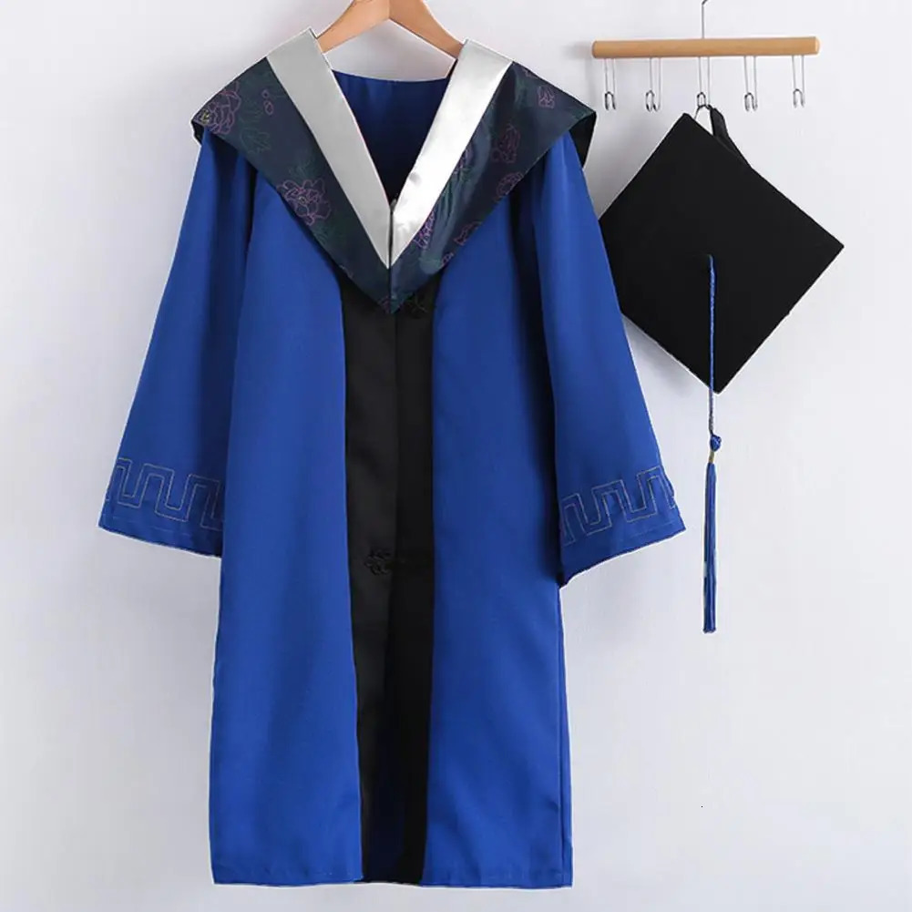 1 Set Graduation Uniform Super Soft Wear Resistant Polyester Bachelor Hat Graduation Cloak Pography Props Set For College 240513