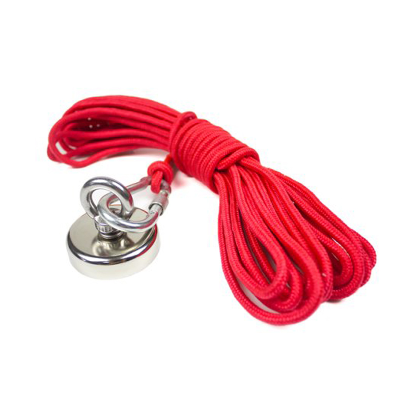 10M/20M/30M of Multiple Lengths Outdoor Powerful Salvage Neodymium Fishing Magnet Insurance Rope with Carabiner