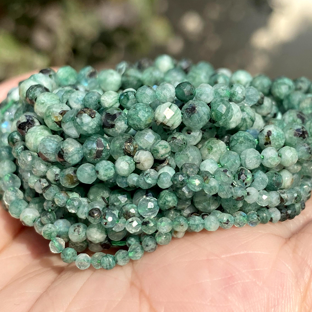 Natural Faceted Green Labradorites Stone Round Loose Spacer Stone Beads For Jewelry Making Bracelet Handmade 2 3 4mm