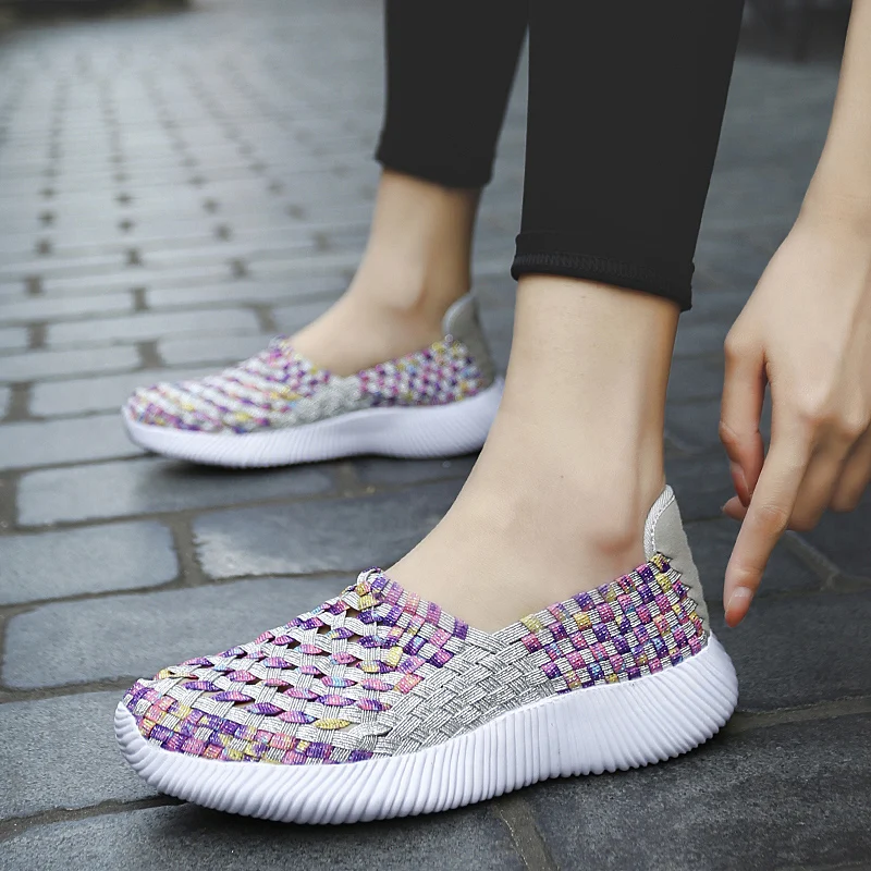 Women's new 2025 Shoes Summer Sneakers Lightweight Casual Flats Handmade Comfortable Walking Shoes Slip On Ladies Loafers Big Size 35-42