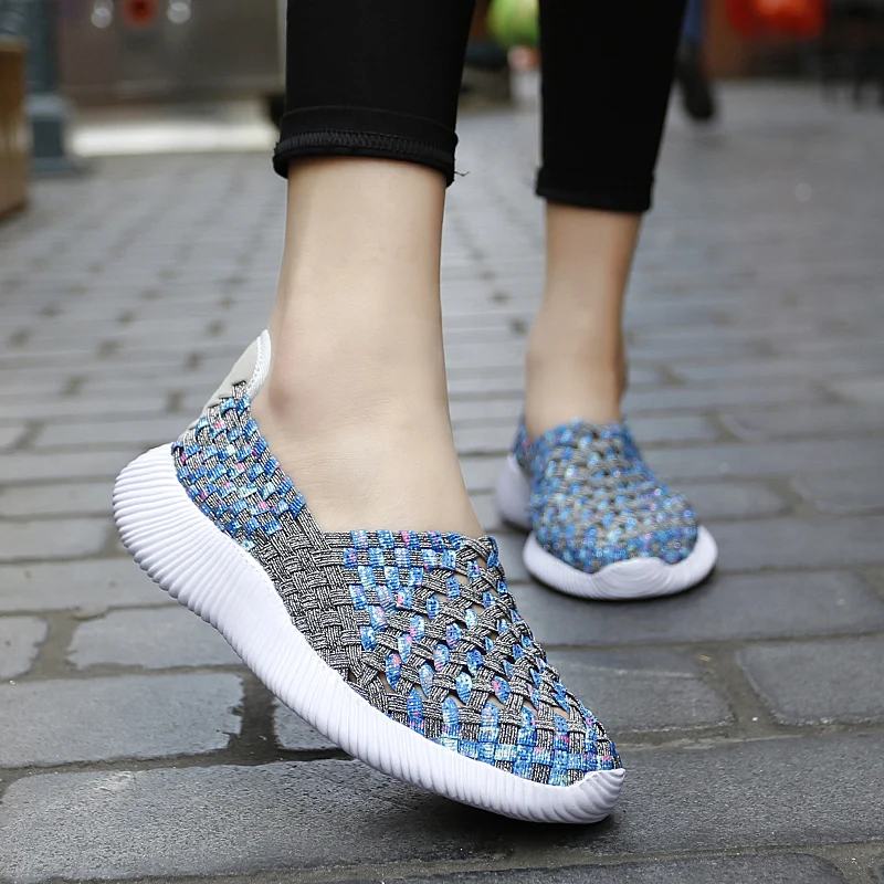 Women's new 2025 Shoes Summer Sneakers Lightweight Casual Flats Handmade Comfortable Walking Shoes Slip On Ladies Loafers Big Size 35-42