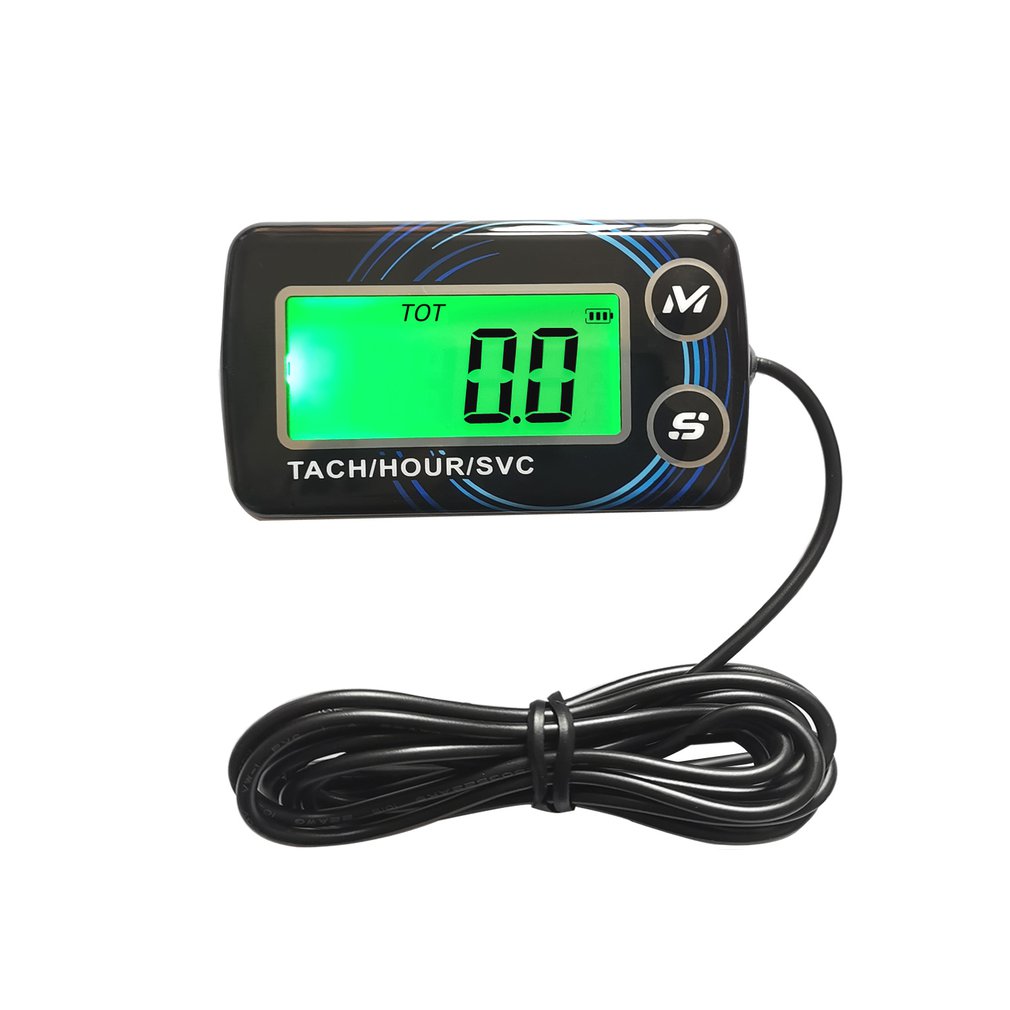 Motorcycle Tach Inductive Tachometer Gauge Engine Hour Meter Alert RPM Backlit Resettable Tacho Hour Meters for Motorcycle