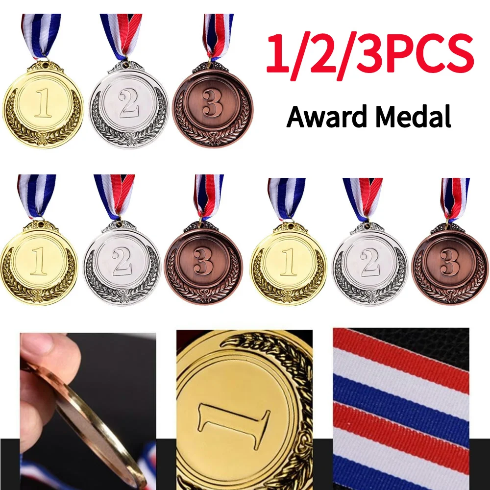 Gold Silver Bronze Award Children Medal Winner Reward Encourage Badge Competitions Prizes Outdoor Kids Games Toy School Supplies