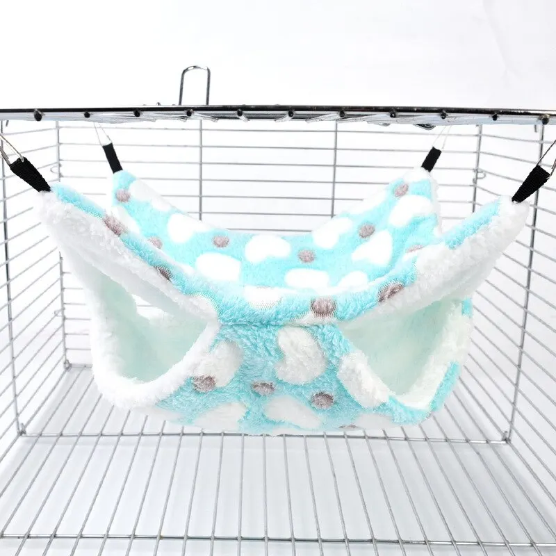 Hamster Hammock Small Pet new Hanging 2025 Bed Double Warm Thickened Honeybug Flying Squirrel Guinea Pig Hammock Pet Cage Accessories