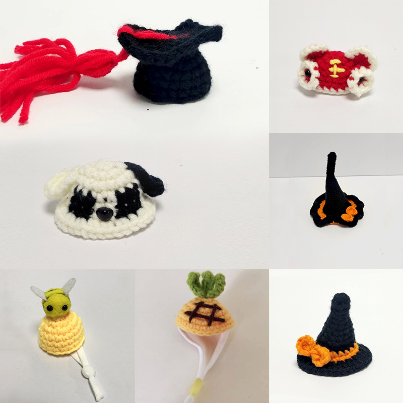 Mini Hamster Knitted Hat Funny Lizard Guinea Pig Chipmunk Headwear Reptile Accessories Christmas Party Clothes Costume Pet Caps