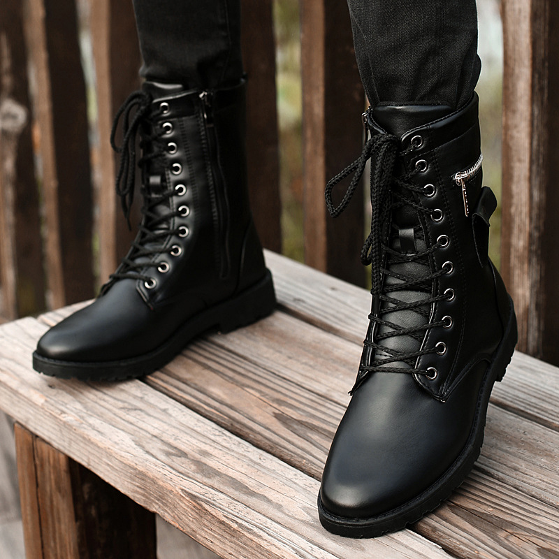 Leather Microfiber Men Boots Men's Motorcycle Riding Hunting Walking Shoes Designer Desert Botas Hombred b6f4 's