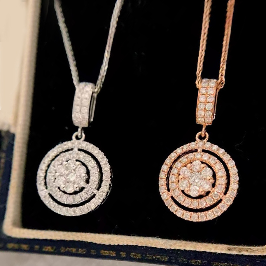 Sterg Rose Gold Topaz | Sier Circle Pendant Necklace for Women